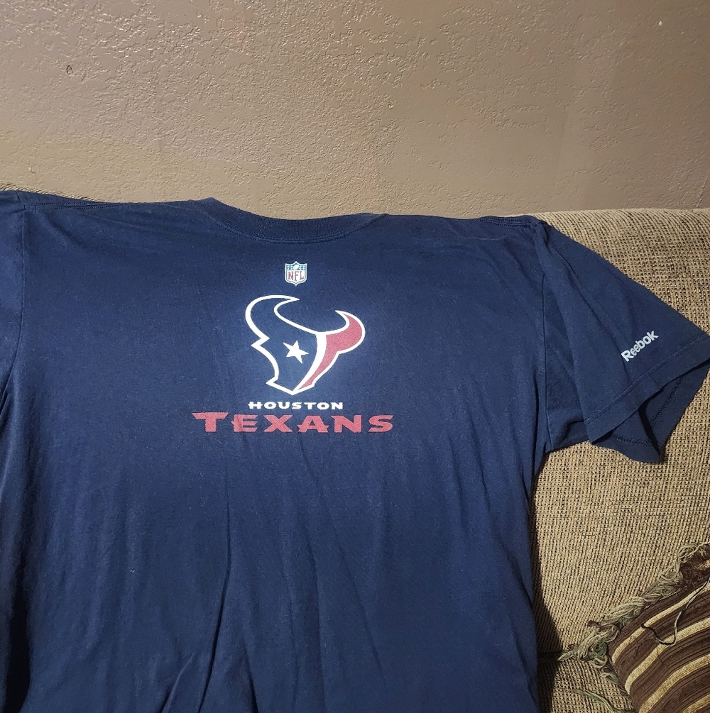 Mens Reebok Navy Houston Texans NfL Logo Tee Shirt Sz.XL